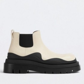 Bottega Veneta BV Gumis Boka Csizma, Fekete, Talp, Bottega Veneta Cipő