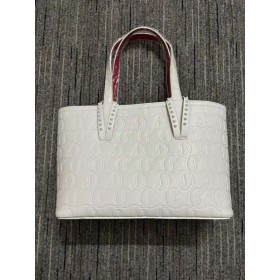 Christian Louboutin Cabata Táska Monogramos Cl Dombornyomott Nappa Fehér