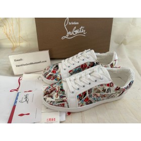 Christian Louboutin Szórakoztató Vieira Férfi Cipők Szabadalmi Borjú Képregény Többszínű Nyomtatás