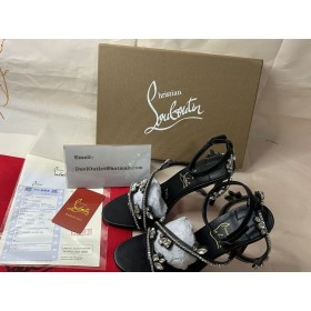 Christian Louboutin Joli Királynő Díszített Szandál 100mm Fekete Christian Louboutin Cipő