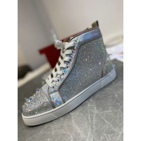 Christian Louboutin Lou Pik Pik 2 Orlato Cipők Strass Díszített Ezüst