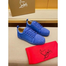 Christian Louboutin Louis Junior Tüskék Alacsony szárú Cipők, Bőr, Kék