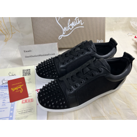 Christian Louboutin Louis Junior Tüskék Orlato Cipők Veau Velúr Ágynemű, Valamint A Tüskék Fekete