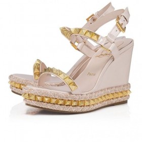 Christian Louboutin Pyraclou 110 Mm Espadrilles Szabadalmi Borjú Bőr Leche Christian Louboutin Cipő