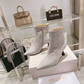 Jimmy Choo Kix Z 65 Boka Zoknit Szabadalmi Velúr Szürke