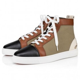 Christian Louboutin Szórakoztató Louis Magas Szárú Cipők, Borjú Bőr Olona Canva Multicolor