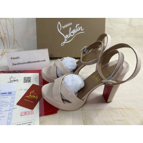 Christian Louboutin Supramariza 130 Mm Pántos Szandál Szabadalmi Borjú Bőr Leche CL Cipő