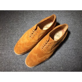 Christian Louboutin Charlie Nekem Derby Lapos Velúr Bőr Indiana Barna