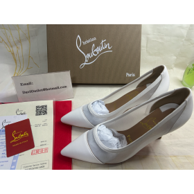 Christian Louboutin Galativi Szivattyúk 85mm Háló, valamint a Bőr CL Fehér Cipő