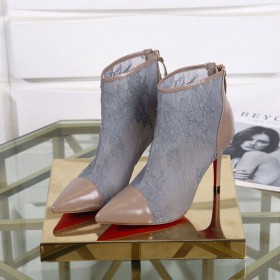 Christian Louboutin Gipsybootie Boka Csizma 90mm Csipke Béna Specchio Szürke