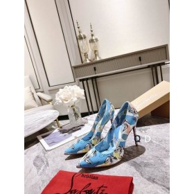 Christian Louboutin Kate Szivattyúk 100mm Grafikus Nyomtatott Szabadalmi Bőr, Kék