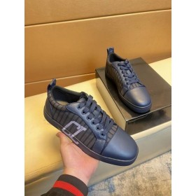 Christian Louboutin Louis Junior Varsimax Cipők, Bőr-berendezés sötétkék