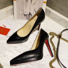 Christian Louboutin Pigalle Platón Szivattyúk 100mm Fekete Nappa Bőr CL Cipő