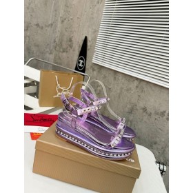 Christian Louboutin Pyraclou 60 Mm Espadrilles Színjátszó Bőr Lila