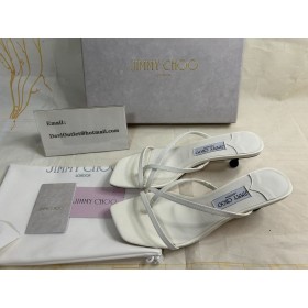 Jimmy Choo Etana Öszvér 50mm Latte Malachit Nappa Bőr