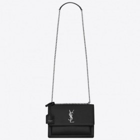 Saint Laurent Naplemente Közepes Táska, Fekete Szemű Bőr Saint Laurent Táskák