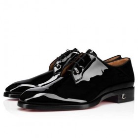 Christian Louboutin Derby Chambeliss Lapos Fekete Szabadalmi Borjú