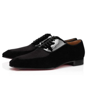 Christian Louboutin Oxford Lafitte Lapos Fekete Borjú