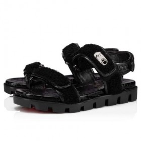 Christian Louboutin Szandál Zár Gyapjú Fekete