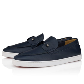 Christian Louboutin Chambeliboat Boat Shoes Calf Leather Marine 