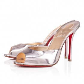 Christian Louboutin Me Dolly 100 Mm Mules Laminated Calf Leather Vintage Rose