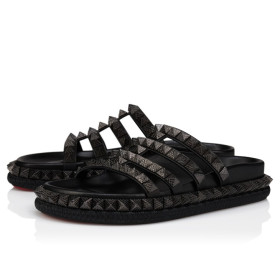Christian Louboutin Pyra Hallulila Mules Waxed Calf Leather Black