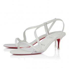 Christian Louboutin Rosalie 55 Mm Sandals Kid Leather Bianco