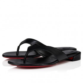 Christian Louboutin Sweet Janetonga Thongs Lamb Nappa Leather Black