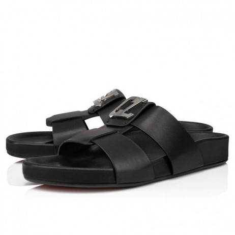 Christian Louboutin Dhabubizz Miúileanna Leathair Lao Dubh Críostaí Louboutin Bróga