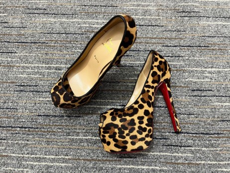 Christian Louboutin Mhórgacht Ardán Caidéil 160mm Pony Gruaige Leopard Priontáil