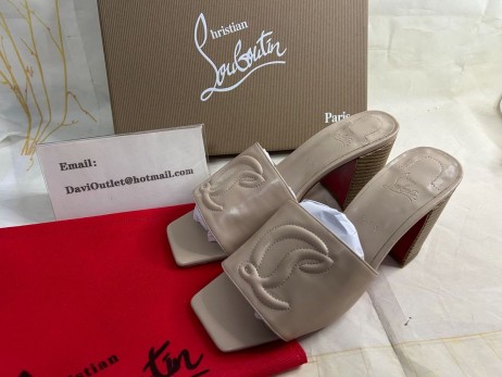 Christian Louboutin Mar Sin, Cl Mhiúil 55 Mm Miúileanna Nappa Leathar Nude