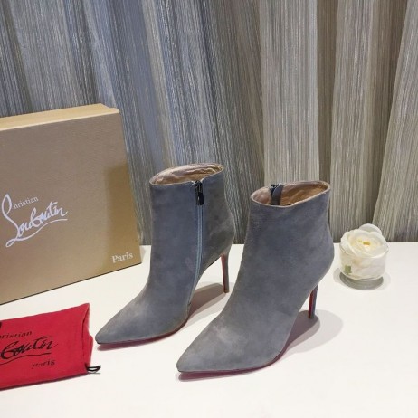 Christian Louboutin mar Sin, Kate Booty Rúitín Buataisí 100mm Suede Liath