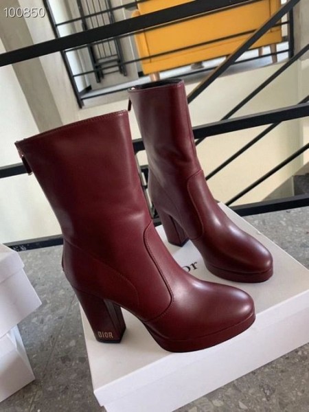 Dior Burgúine Tosaithe Rúitín Calfskin Dior Lógó