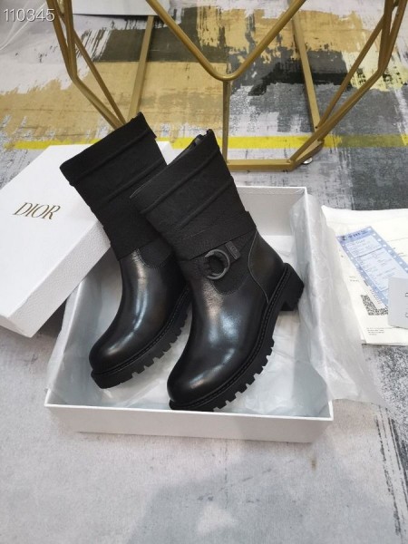 Dior D-Mhór Rúitín Tosaithe Fabraic Gach Dubh Calfskin