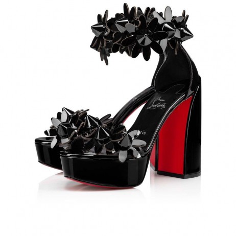 Christian Louboutin Daisy Spikes Alta Caidéil 130mm Paitinne Lao Leathar Dubh