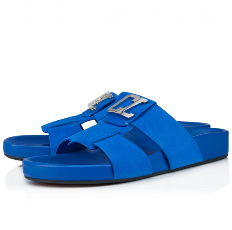 Christian Louboutin Dhabubizz Mhiúil Maol Suede Lao Leathair Gorm