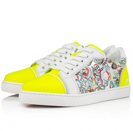 Christian Louboutin Spraoi Vieira Íseal-barr Sneakers Fluo Buí Leathair Lao