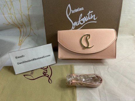 Christian Louboutin Loubi54 Clutch Crepe Satin Nude