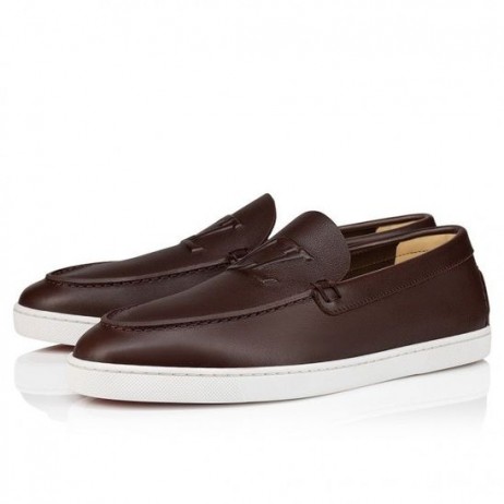 Christian Louboutin Varsiboat Bád Bróga Leathair Lao Dubh Bróga Siopa CL