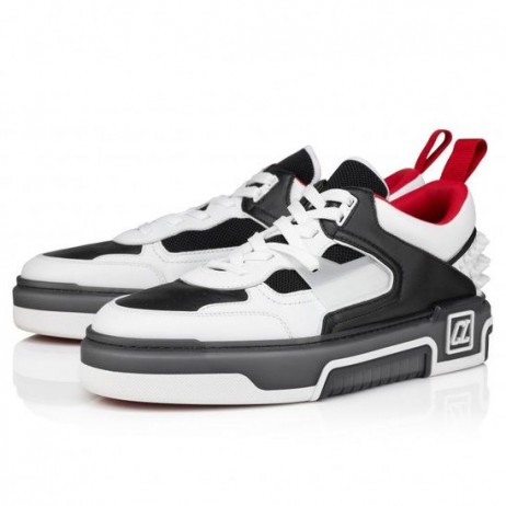 Christian Louboutin Astroloubi Sneakers Bean Leathair Lao Agus Nappa Leathar Bán Bróga CL