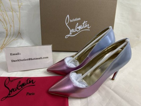 Christian Louboutin Kate 100mm Caidéil Degrade Specchio Leathar Leche Críostaí Louboutin Bróga