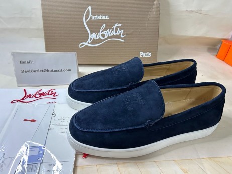 Christian Louboutin Varsiboat Bád Bróga Leathair Lao Mara Críostaí Louboutin Bróga
