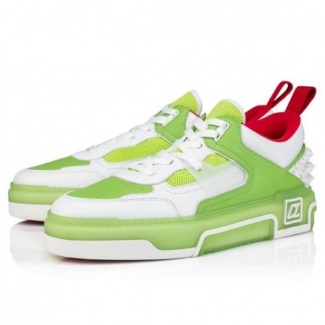 Christian Louboutin Astroloubi Sneakers Mná Leathair Lao Agus Nappa Leathar Bán Glas Bróga CL
