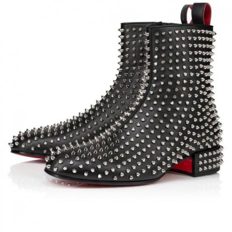 Christian Louboutin Spikeasy Booty Buataisí Leathar Nappa Dubh