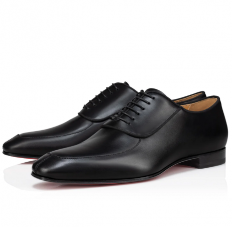 Christian Louboutin Lafitte Oxford Leathair Lao Dubh Críostaí Louboutin Bróga