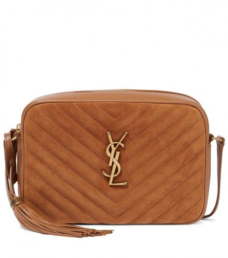 Saint Laurent Lou Ceamara Mála Brown Cuilteáilte Suede Saint Laurent Málaí