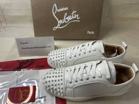 Christian Louboutin Íseal barr Bán/bán Lao Sneaker