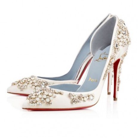 Christian Louboutin Caidéil Brodirize 100mm Leagan Eabhair Satin