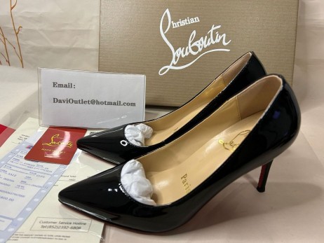 Christian Louboutin Caidéil Kate 85 mm Dubh Leathar Paitinne