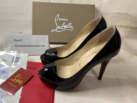Christian Louboutin Caidéil Nua An-Prive 120 mm Dubh Paitinne Lao